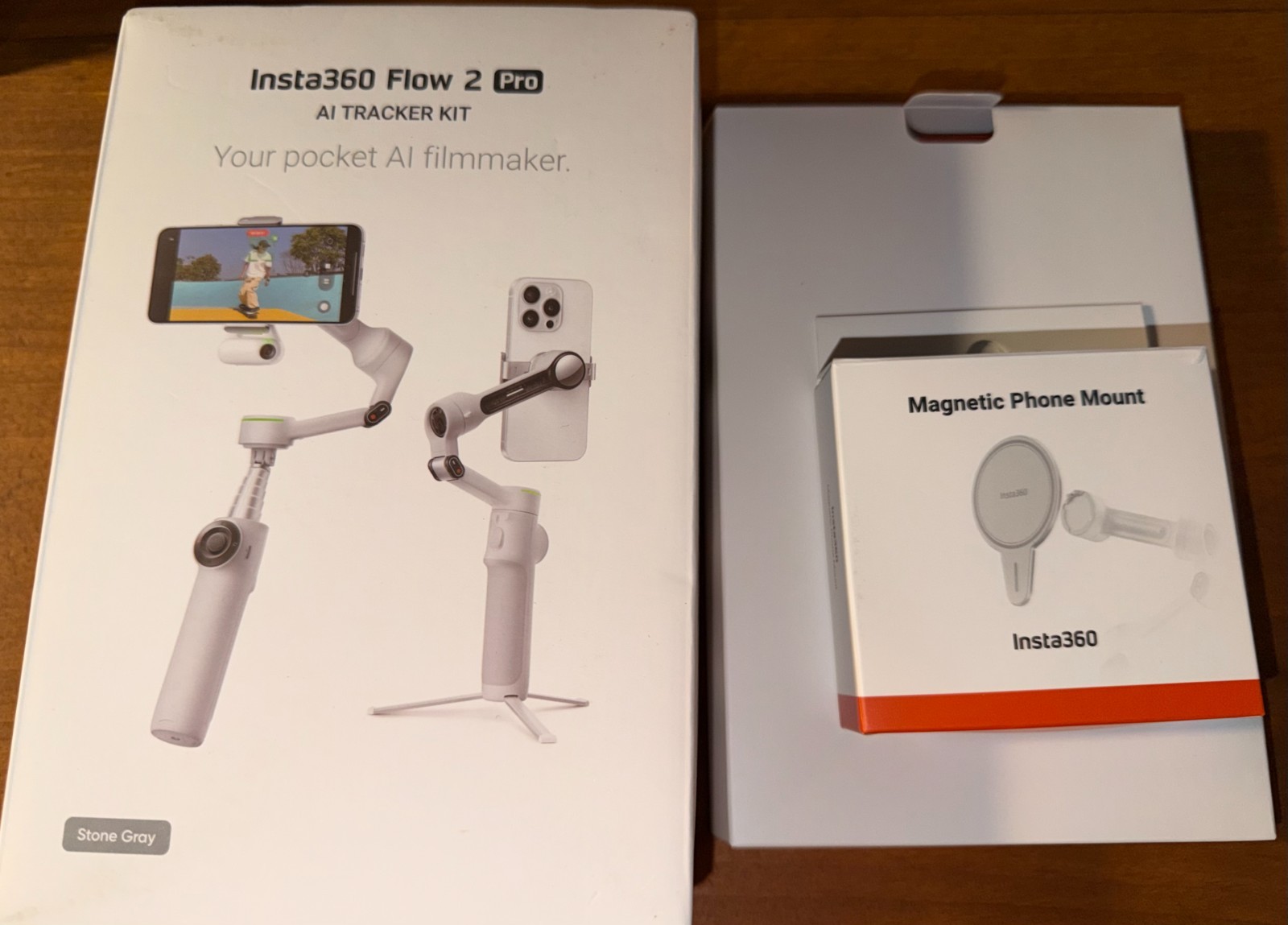 Insta360 Flow 2 Pro AI Tracker Bundle with extra accessories and protective case