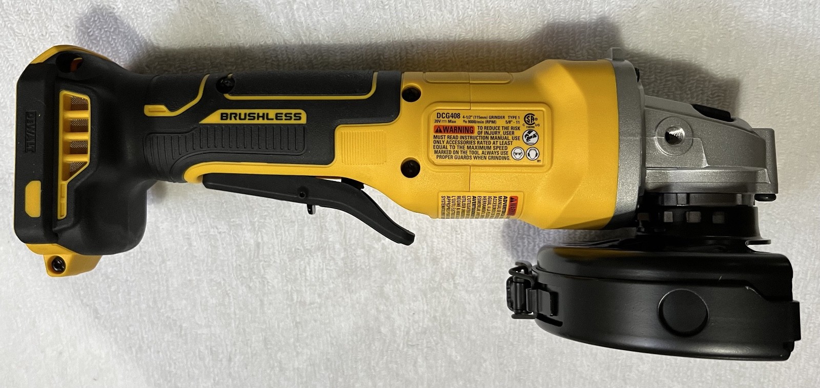 New Dewalt DCG408B 20V Max 4-1/2” Brushless Paddle Switch Angle Grinder