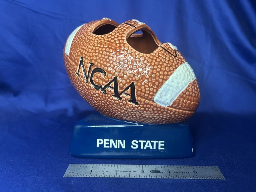 Vintage Penn State Nittany Lions Ceramic Football NCAA Letter Holder Planter Old