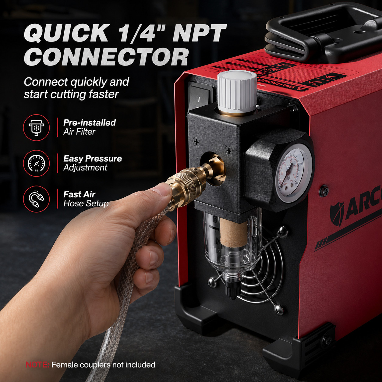 ARCCAPTAIN Plasma Cutter 50Amp 1/2" Clean Cut with Large LED Display IGBT 2T/4T