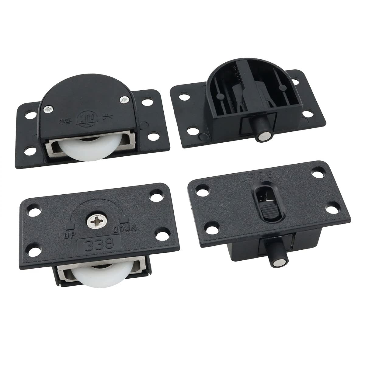 ITROLLE 2Sets Black Sliding Cabinet Hardware Component Home Wardrobe Sliding...