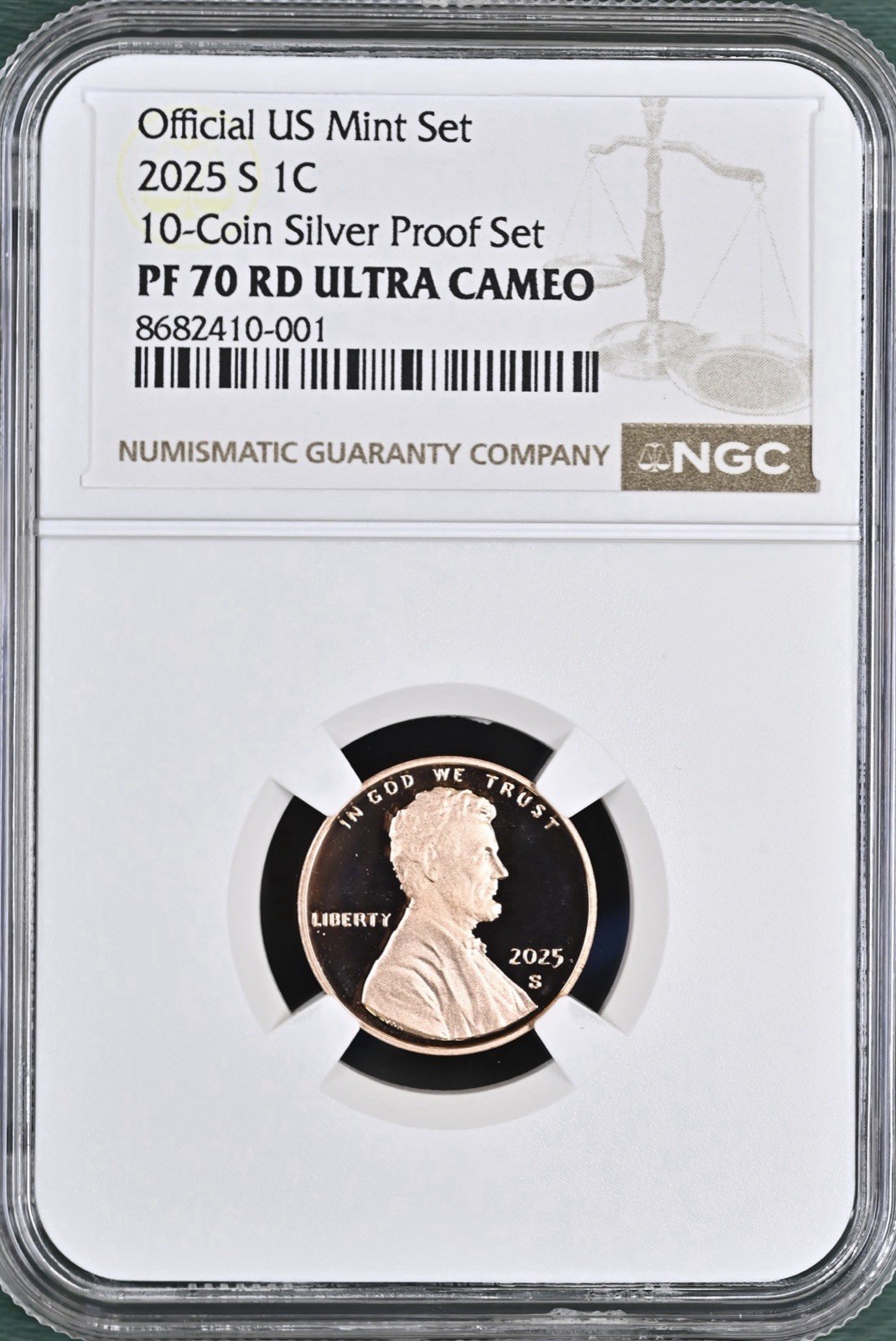 2025 S Lincoln Shield Cent 1C From 10 Coin Silver Set NGC PF70 RD Ultra Cameo TU