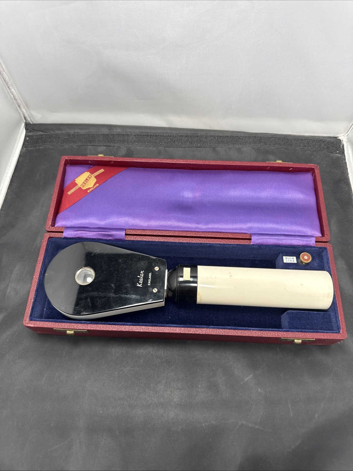 Keeler Klein Keratoscope with Case, Instructions, And Spare Bulb RARE