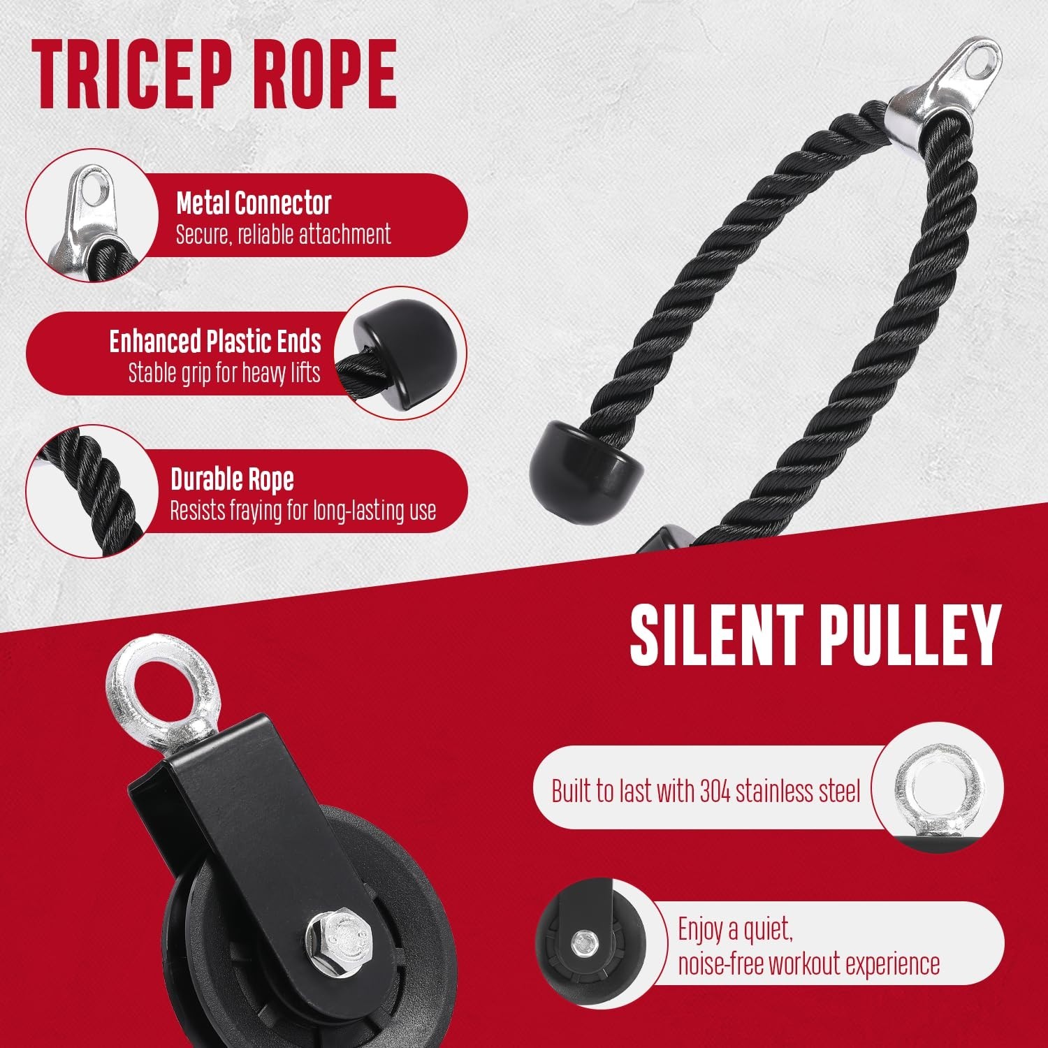 Cable Weight Pulley System for Home Gym - LAT Pulldown & Biceps Curl Equipment
