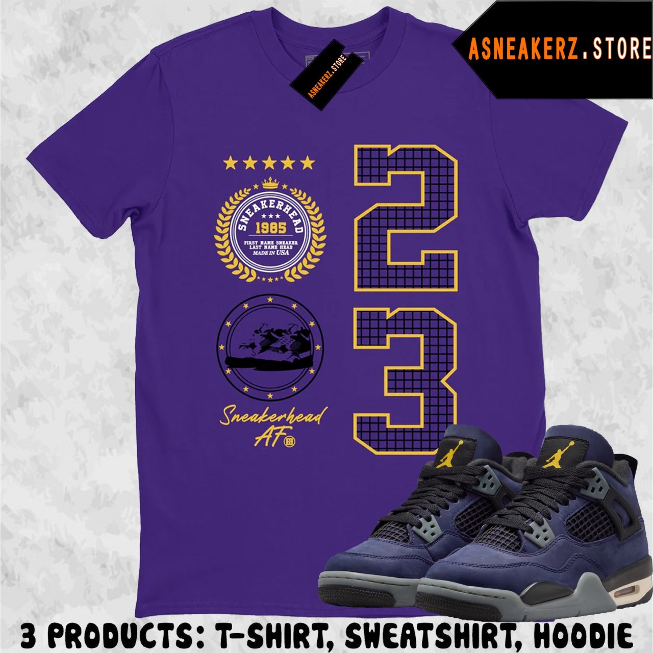Shirt To Match AJ 4 Lakers Lakeshow 2026 Sneaker Matching Tee Sneakerhead Emblem
