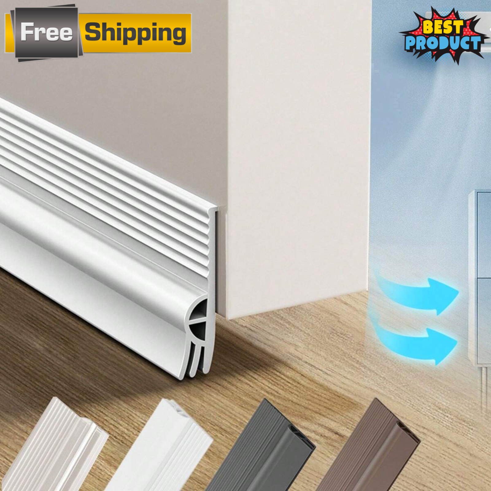Under Door Seal Silicone Draft Stopper 1M Soundproof Noise Weather Stripping New