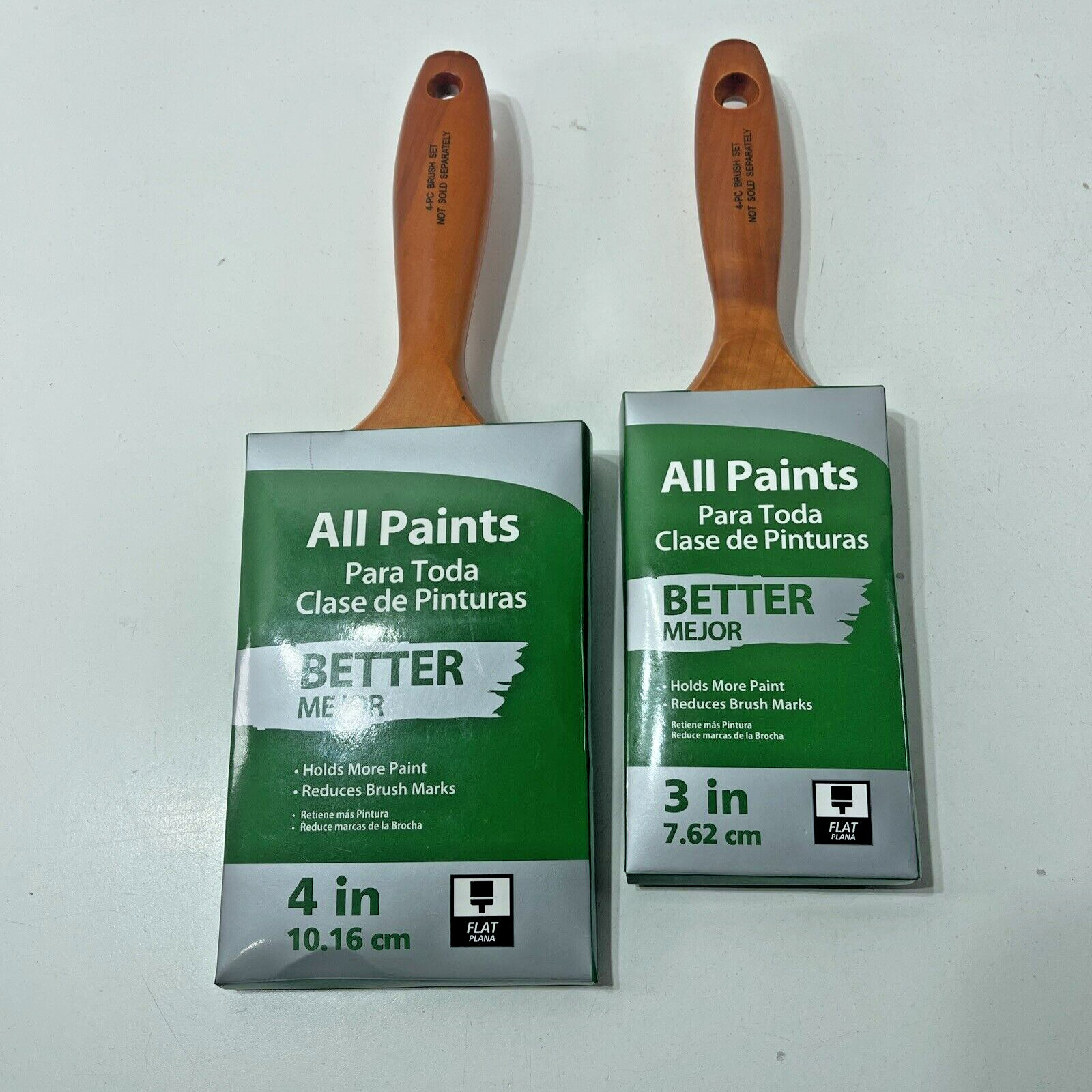 HOME DEPOT 3" & 4" Flat Paint Brushes All Paints Interior Exterior READ PLEASE