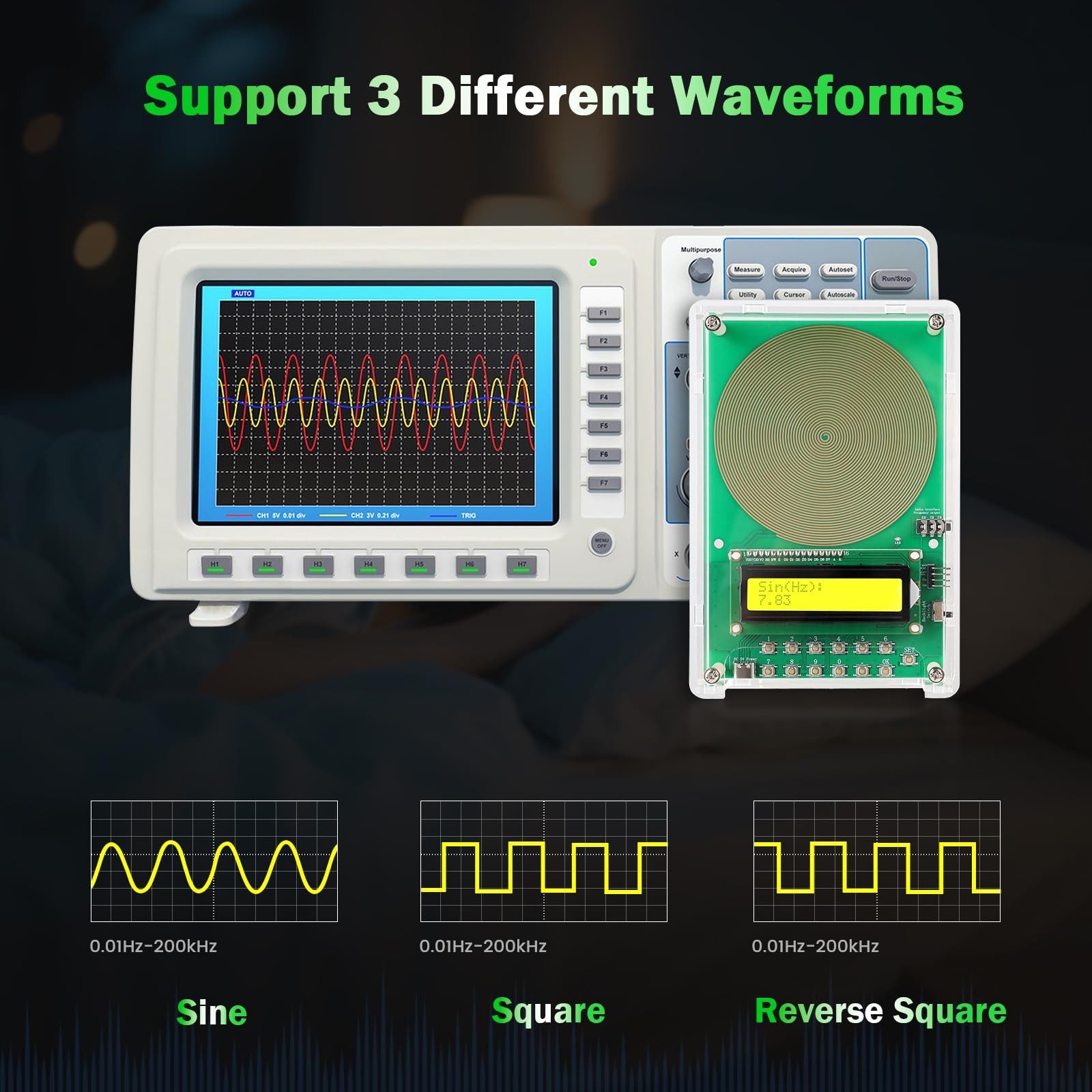 0.01Hz-200kHz Adjustable Frequency Generator for Healing Schumann Sine Waves ...