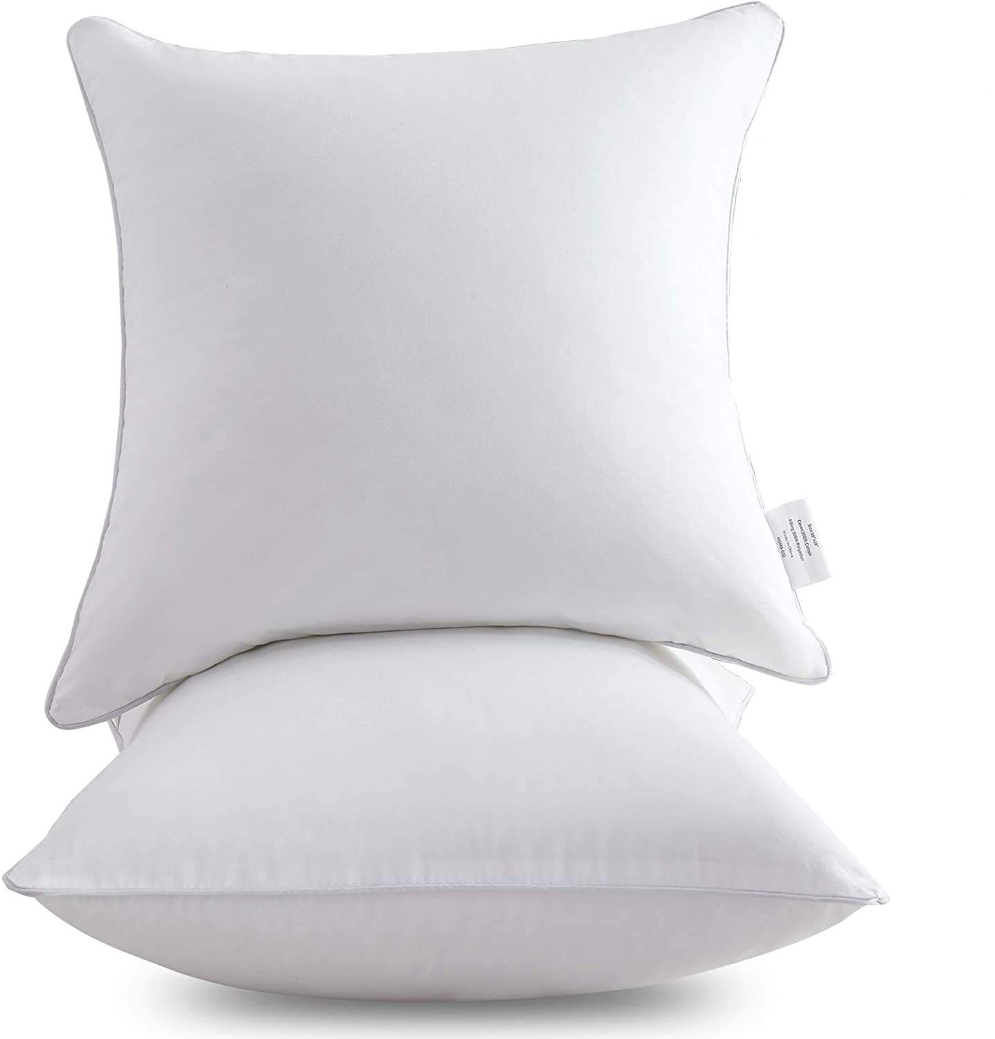20 x 20 Pillow Inserts (Set of 2) - Throw Pillow Inserts with 100% Cotton Cov...