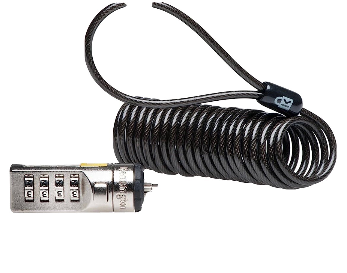 Brand New Kensington® Portable Combination Lock Coiled Carbon Steel Cable
