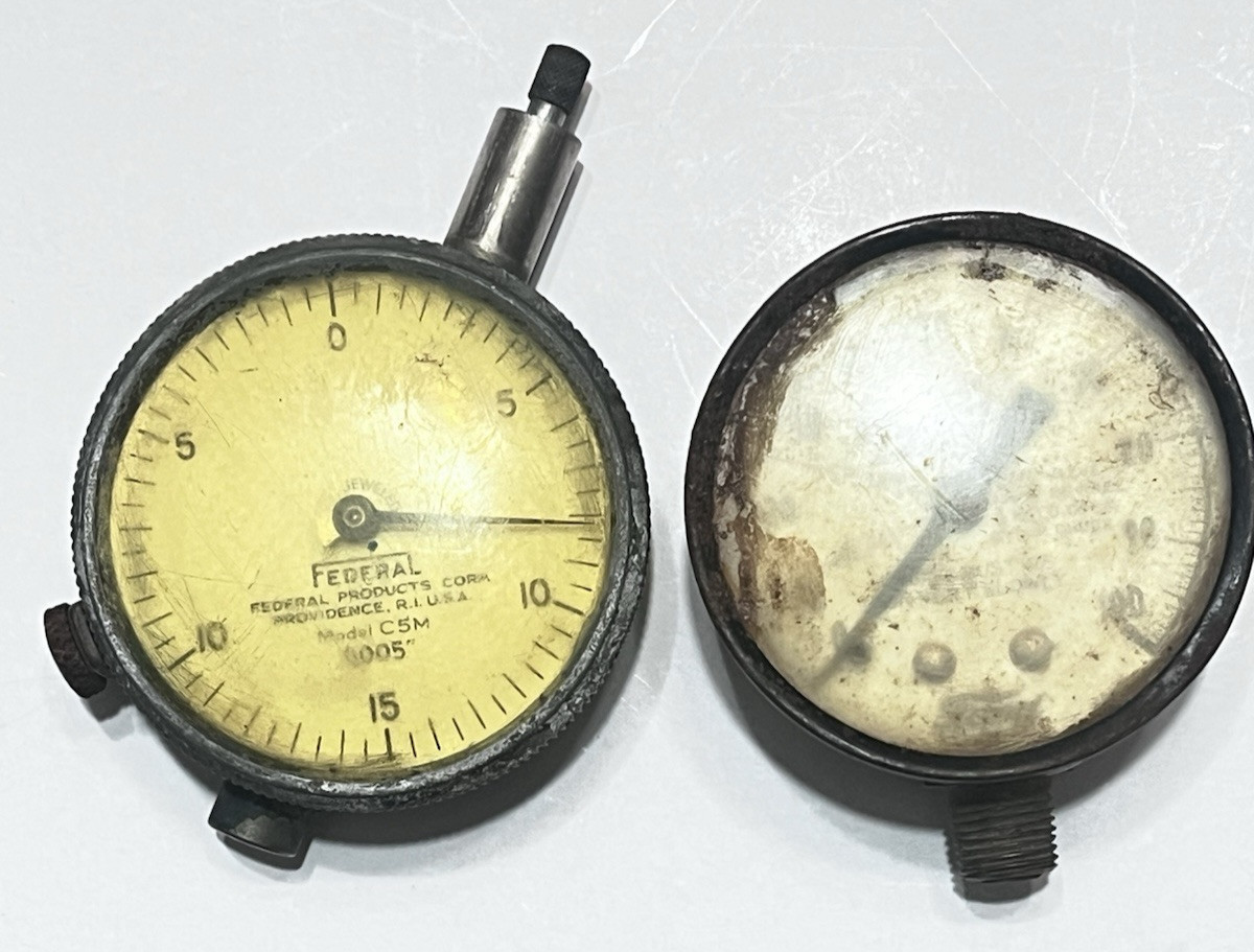 Lot of 2 Vintage Ford and Federal Pressure Gauges 2" Steampunk Utility