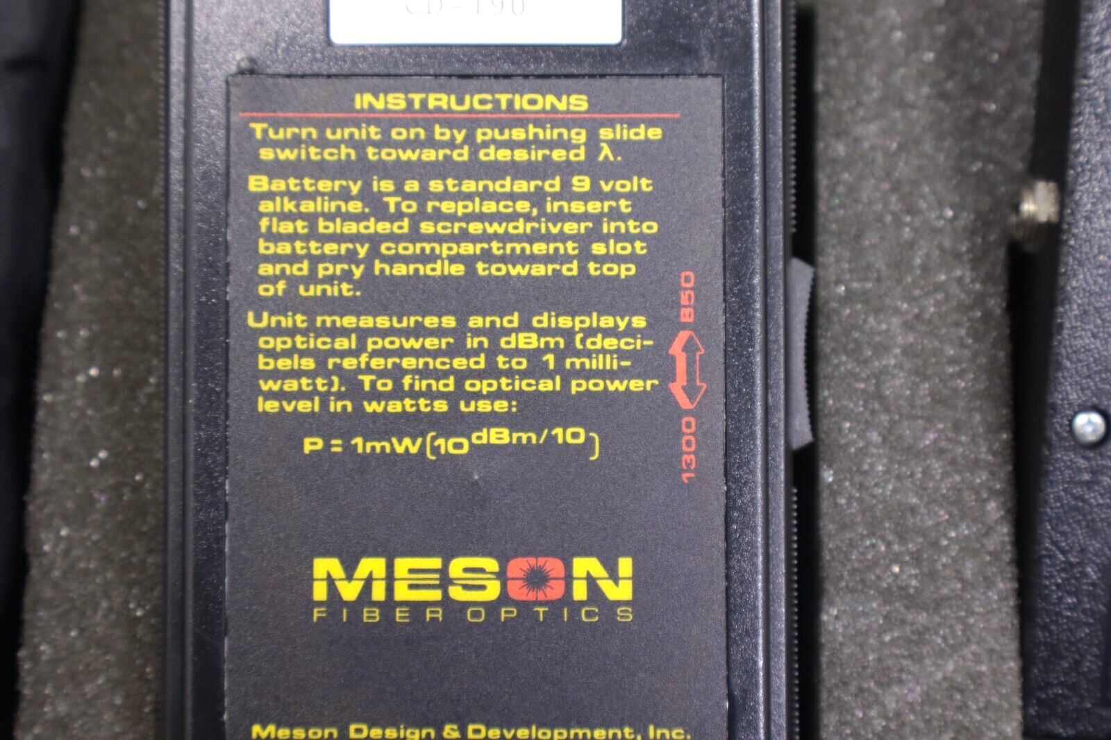 Meson Fiber Optics Power Meter & Source Testing Kit