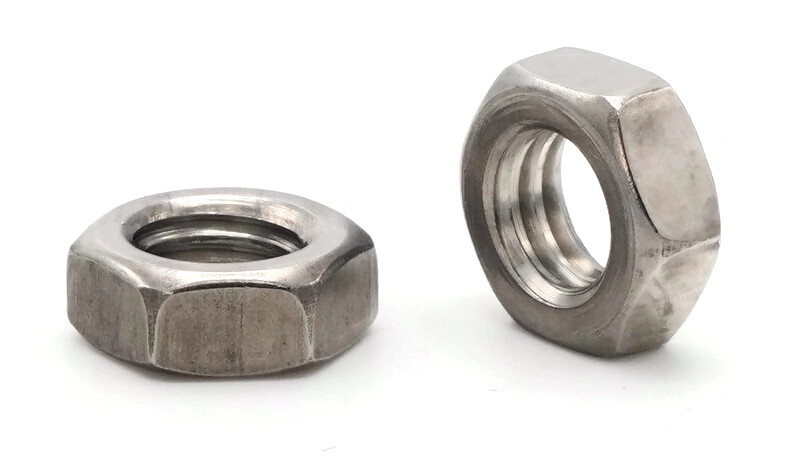 Metric Hex Jam Nuts A2 Stainless Steel Jam Thin Hex Nuts - Sizes M2 To M20