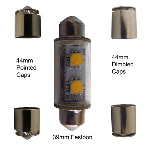 12V 36-44mm White Festoon LED Bulb 2NM for navigation anchor light Perko Fig. 69