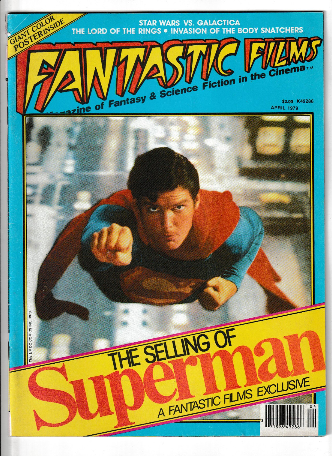 Vintage April 1979 Fantastic Films Magazine Vol 2 No 1  w/ Superman Poster