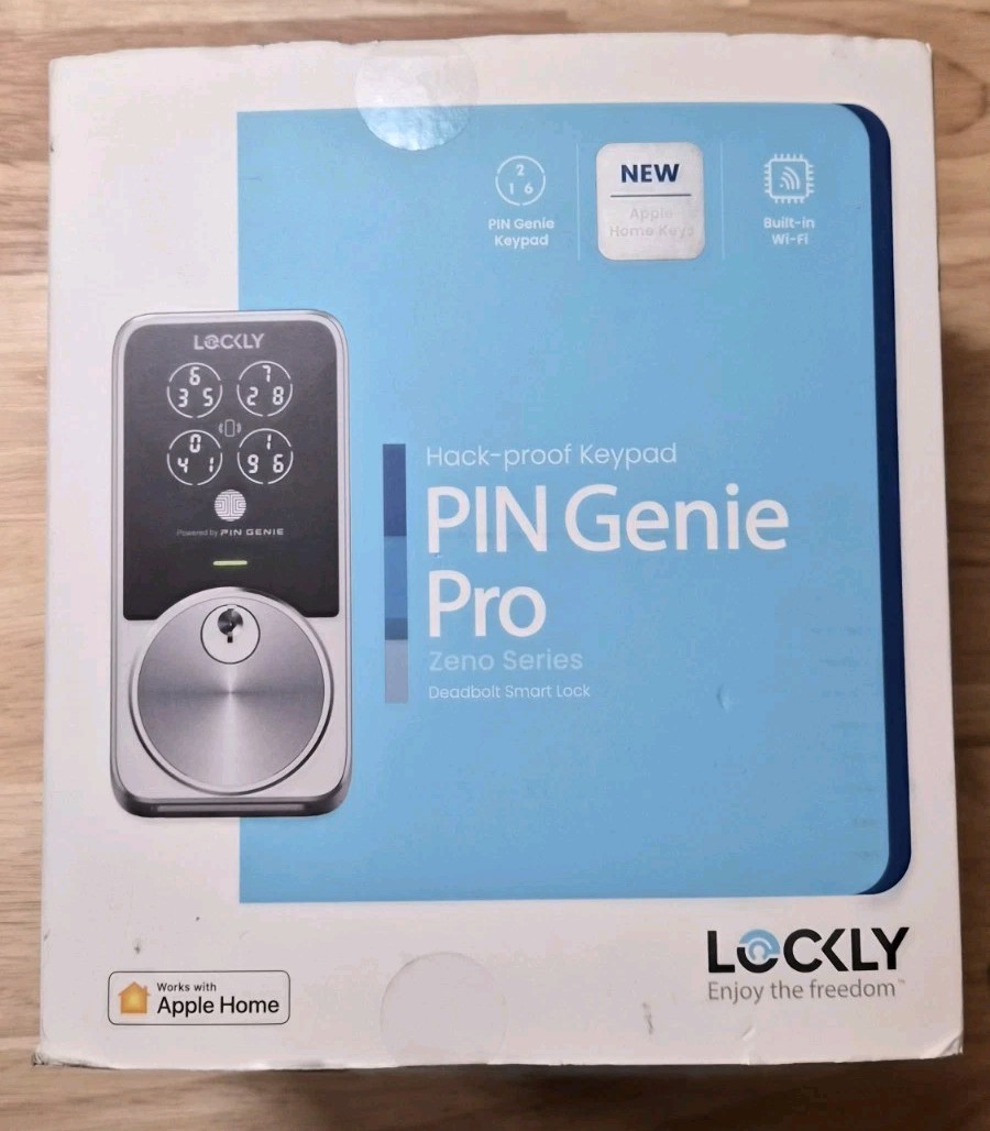 NEW Lockly PIN Genie Pro Zeno Series Satin Nickel Deadbolt WiFi Smart Lock