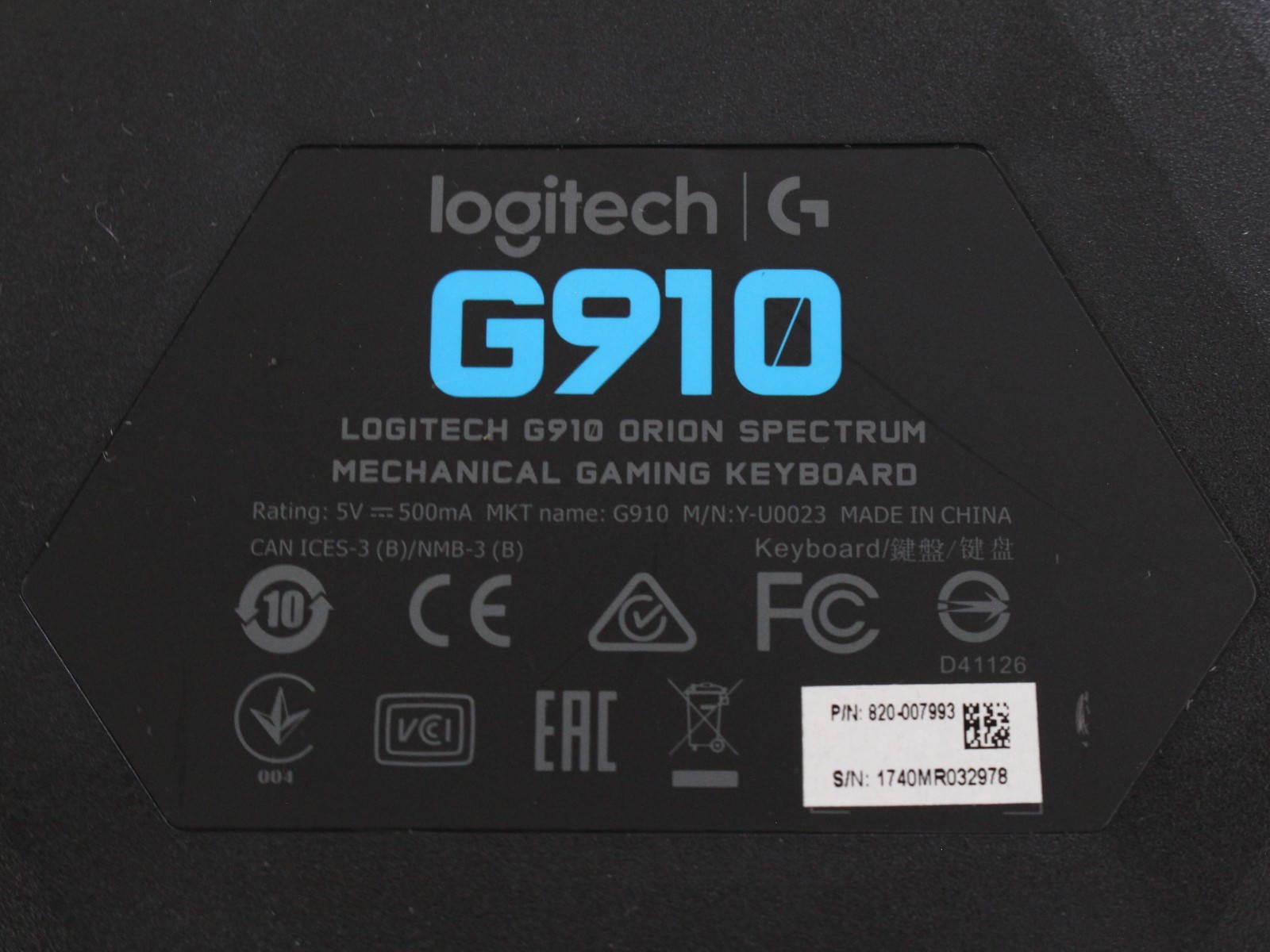 Logitech G910 Orion Spectrum Mechanical Replacement KEY CAP ONLY Keyboard
