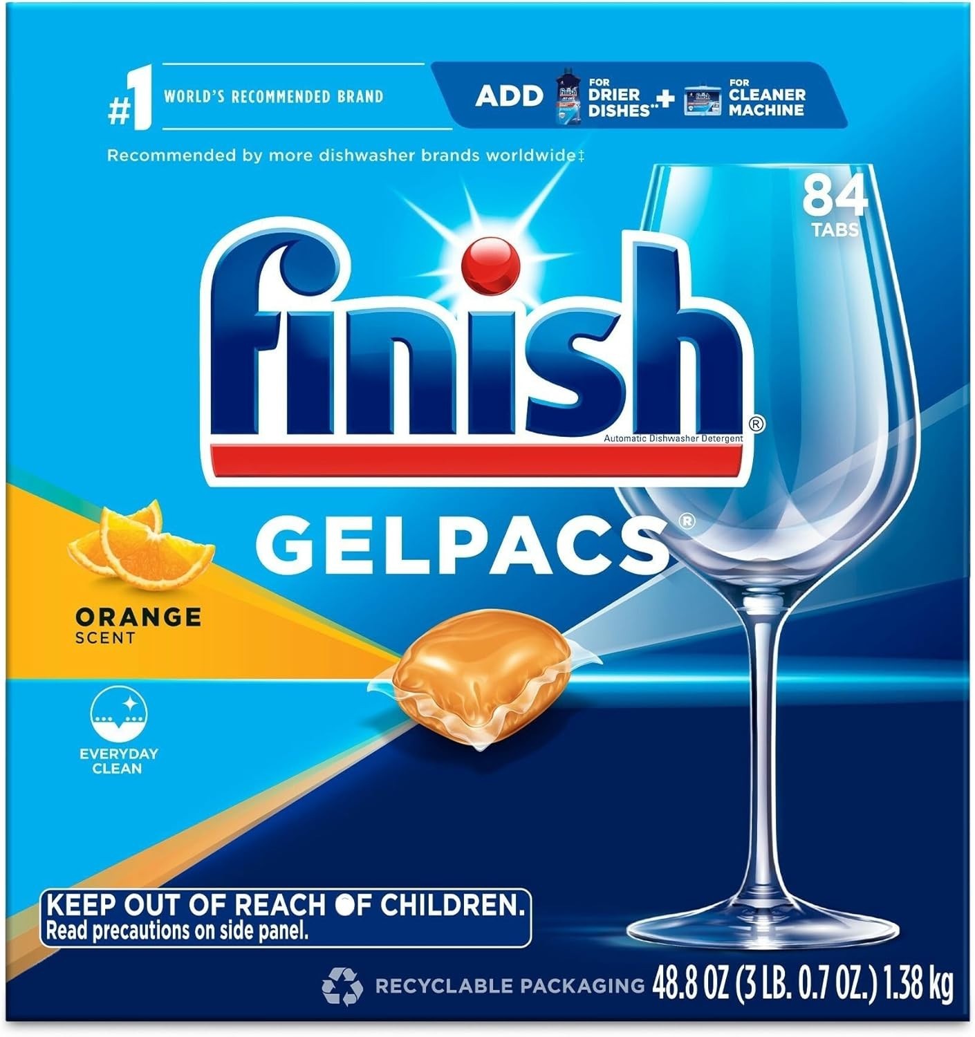 Finish Gelpacs Dishwasher Detergent Pods and Pacs Bulk 140 Count...Free shipping