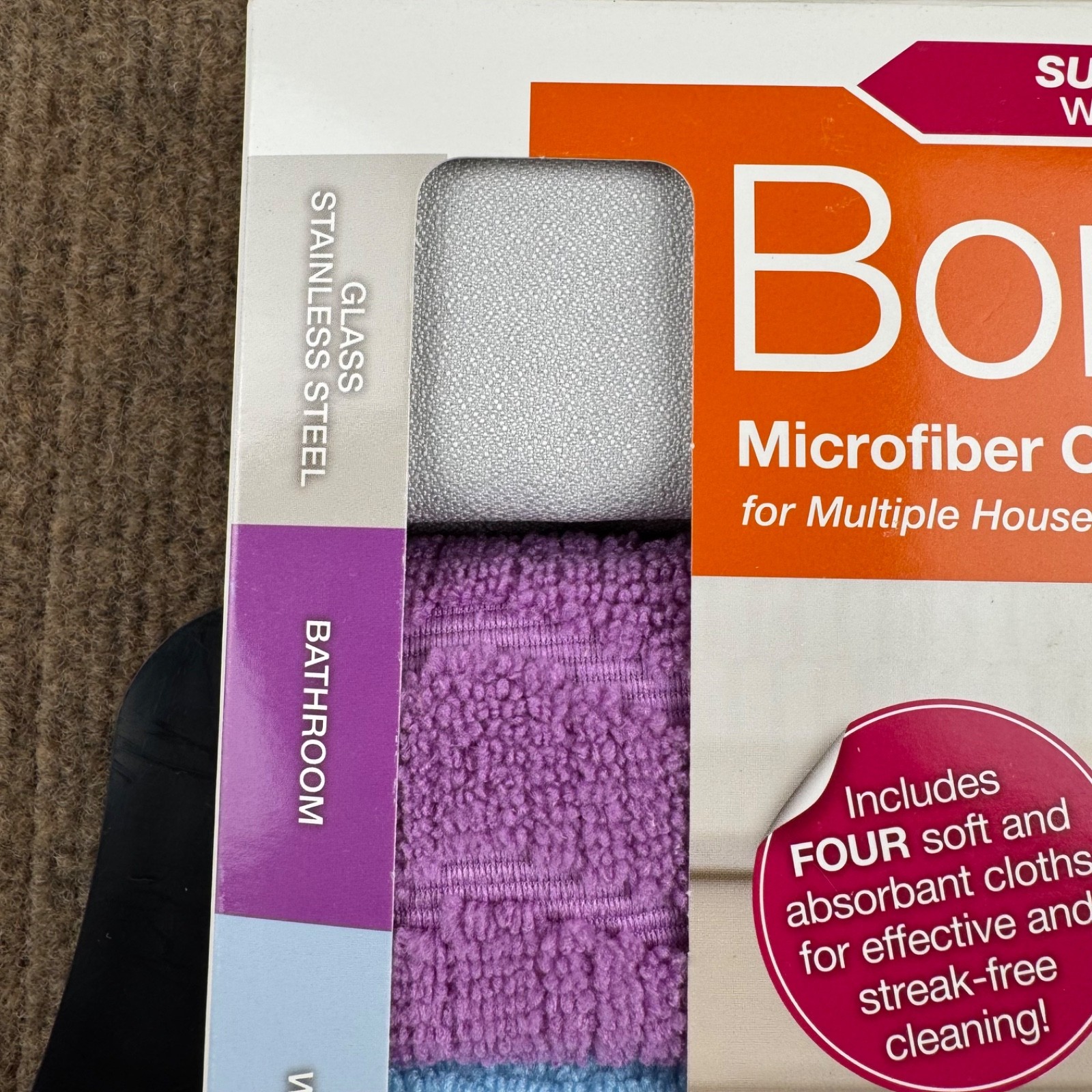 BONA ® Microfiber Cleaning Cloths Multipack 4 Count MultiSurface