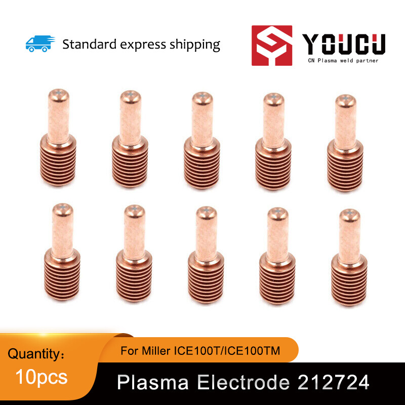 YOUCU 10pcs 212724 Plasma Electrode For Miller ICE100T/ICE100TM Plasma torch