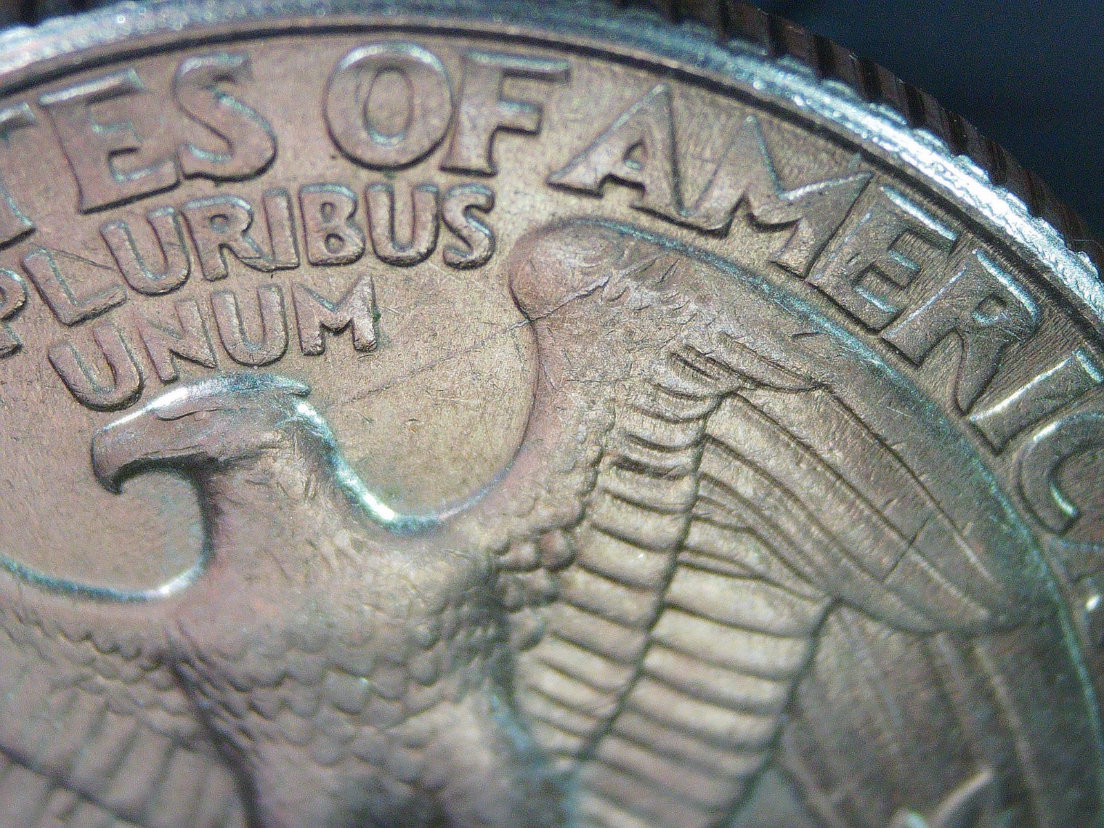 1998 P Washington Quarter error, obv and rev die cracks