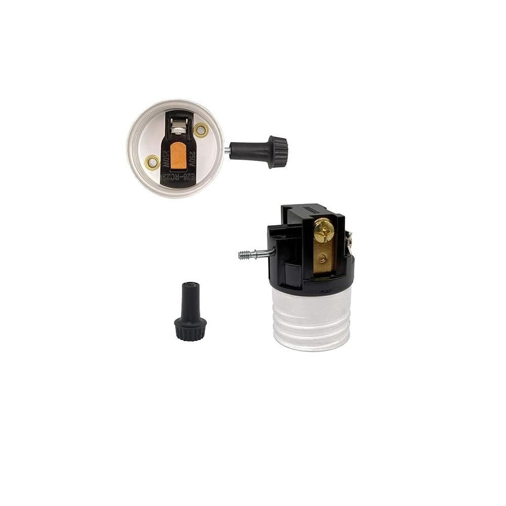 2 Pack E26 Lamp Socket Replacement with On Off Switch Knob for Table Lamps USNew