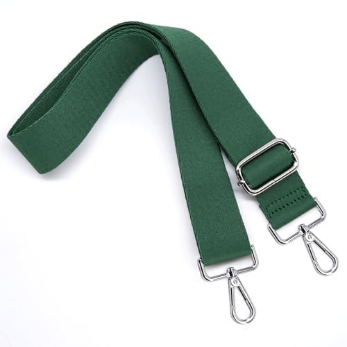 Thickened Solid Color Purse Straps Replacement Crossbody Green Silver Buckle