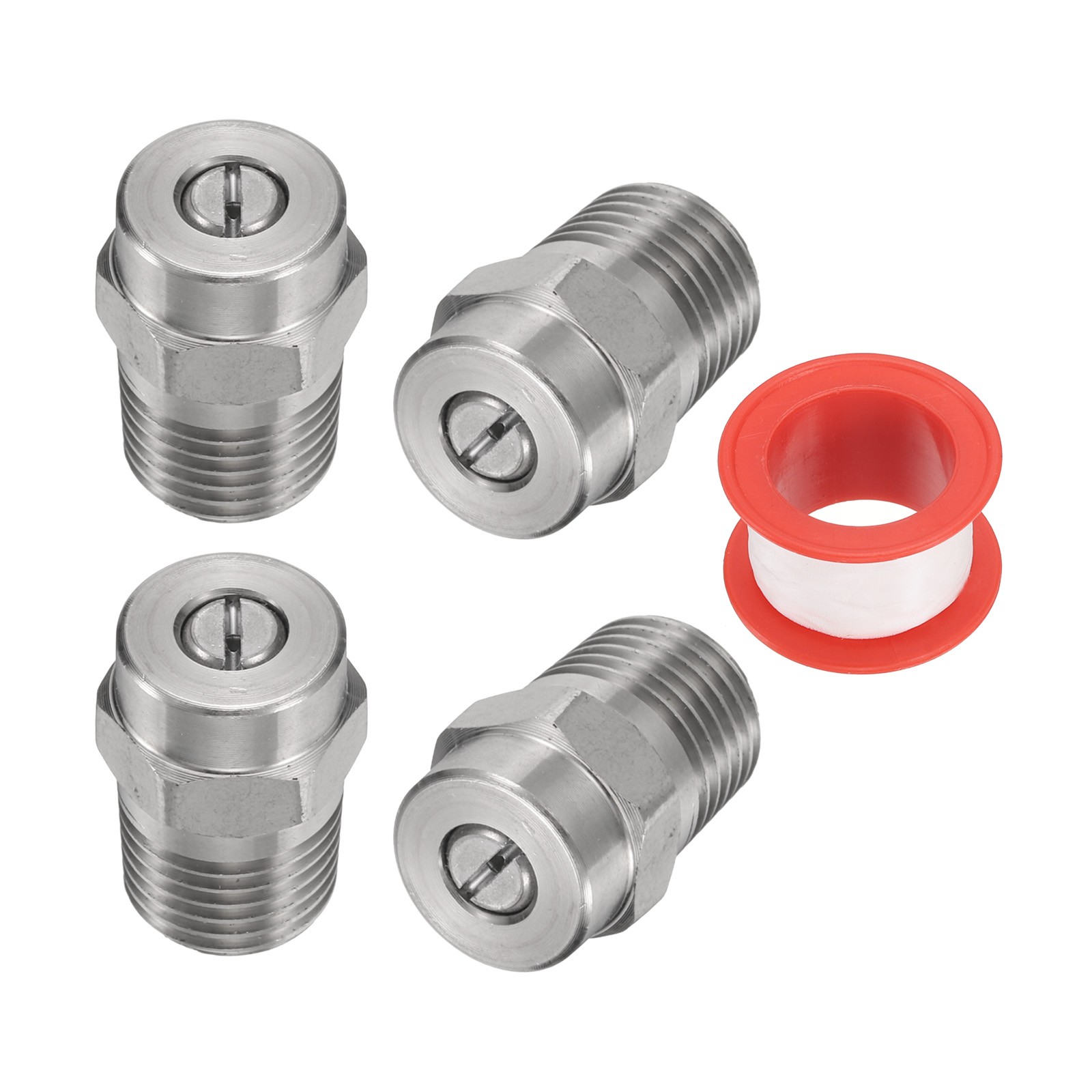 4 Set Threaded Nozzle Tips with  1.07mm Orifice 1/4" Male NPT 25 Degree