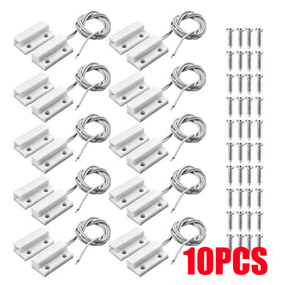 10pair MC-38 Surface Mount Wired NC Door Sensor Alarm magnetic Reed Switch USAA