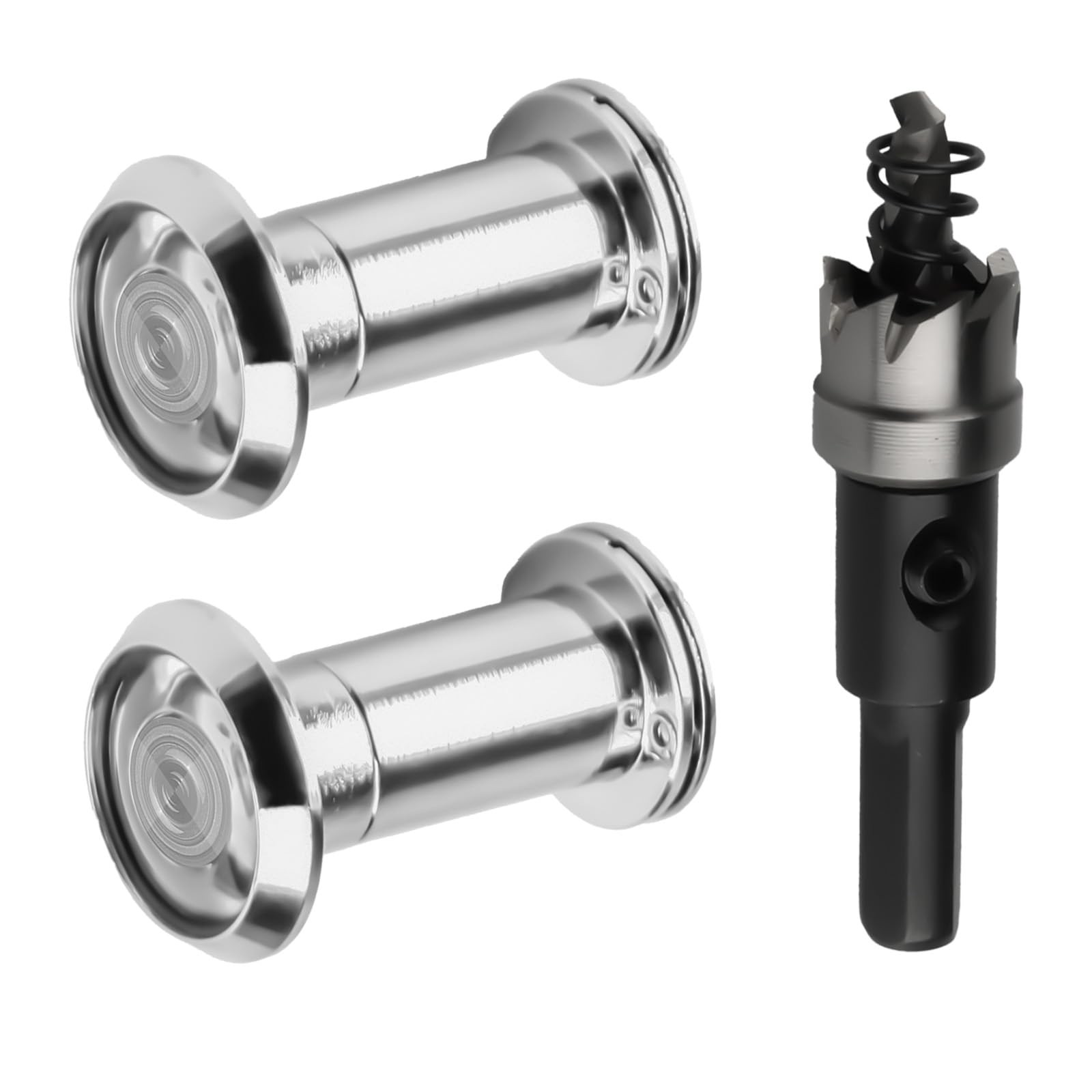 180 Degree Door Peephole Set 14mm Drill Bit Fits 13/8 To 23/8" Door Peep