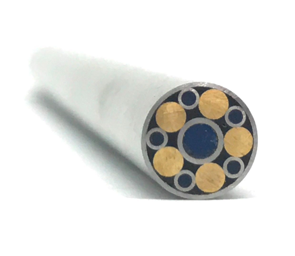 Mosaic Pin- Knife handle 1/4" x 6" Stainless Tube Brass Blue Resin- 1 pin- MP11