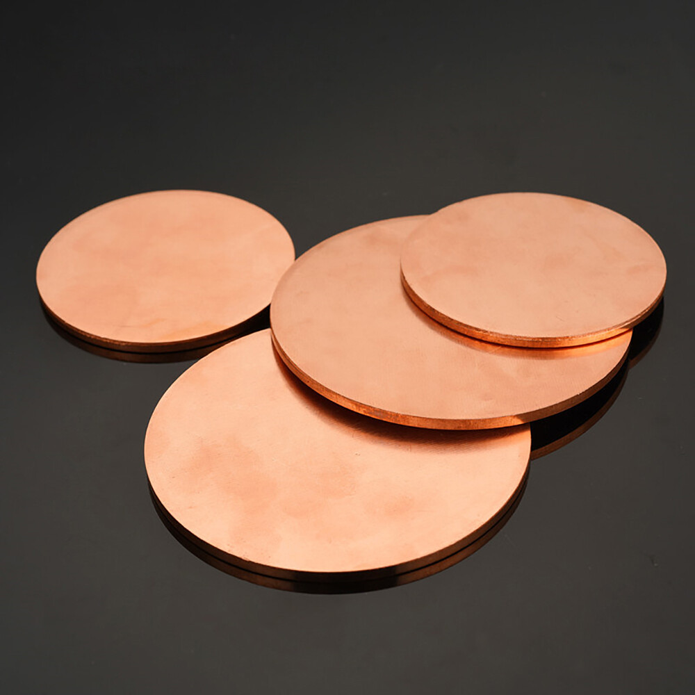 Solid Round Copper Sheet Pure Cu Plate Blanks Metal Discs 10-200mm Thick 0.5-5mm