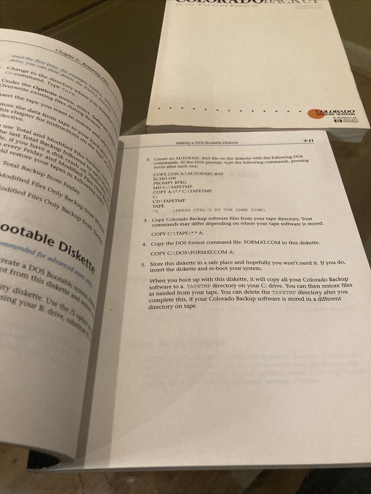 Colorado Backup Installation Guides, Colorado Memory Systems Hewlett-Packard