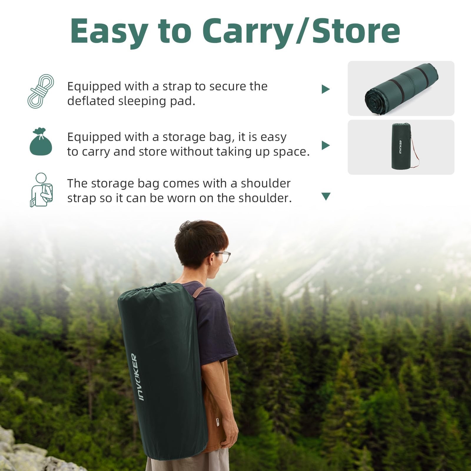 3.15" Self Inflating Camping Sleeping Pad, Ultra-Thick Elasticity Foam Fast I...