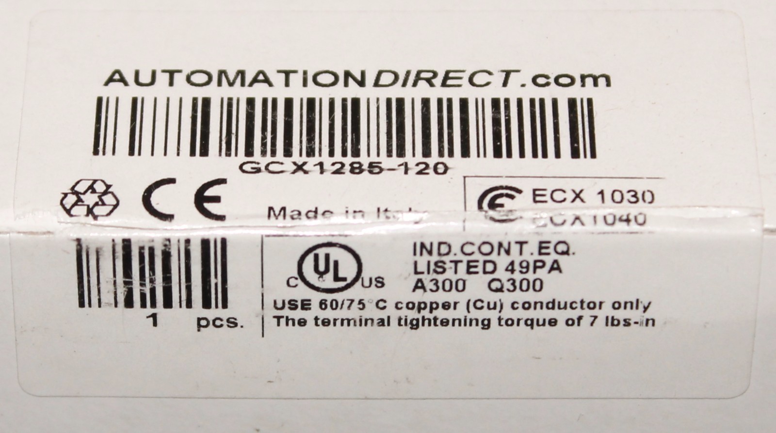 AUTOMATION DIRECT GCX1285 120 3 Position Spring Return Illum Selector Switch