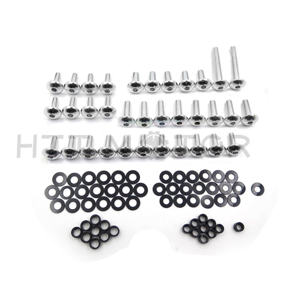 Silver Round Aluminum Fairing Bolt Kit Body For 1999-2007 Suzuki Hayabusa GSXR 1