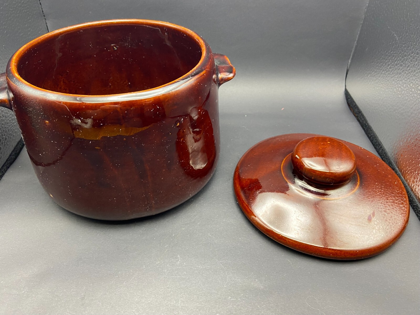 Vintage West Bend Bean Pot Genuine Ceramic Stoneware