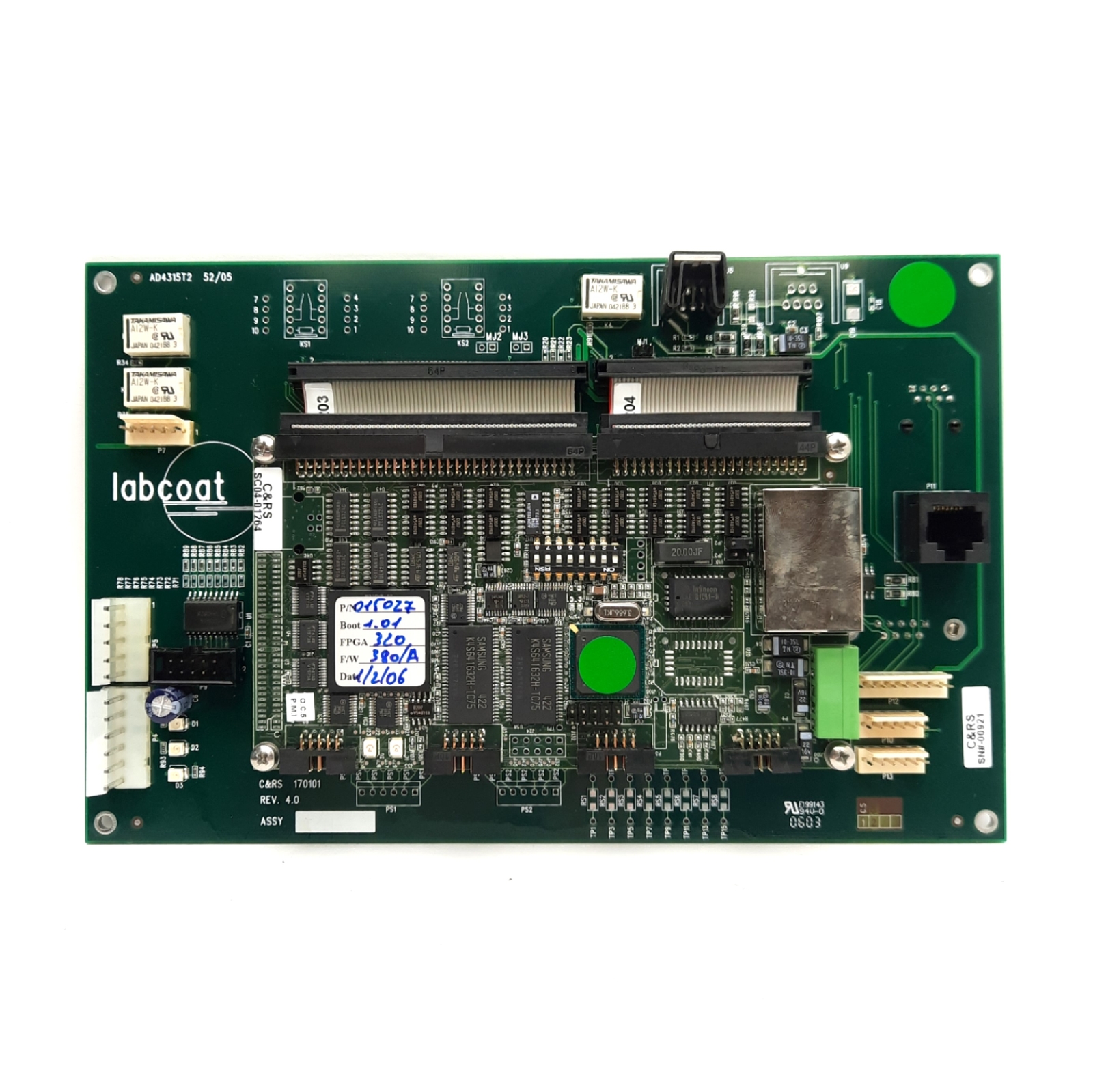 O'HARA SC04-01264 & 170101 Labcoat JET C&RS Machine Main & I/O Control Board