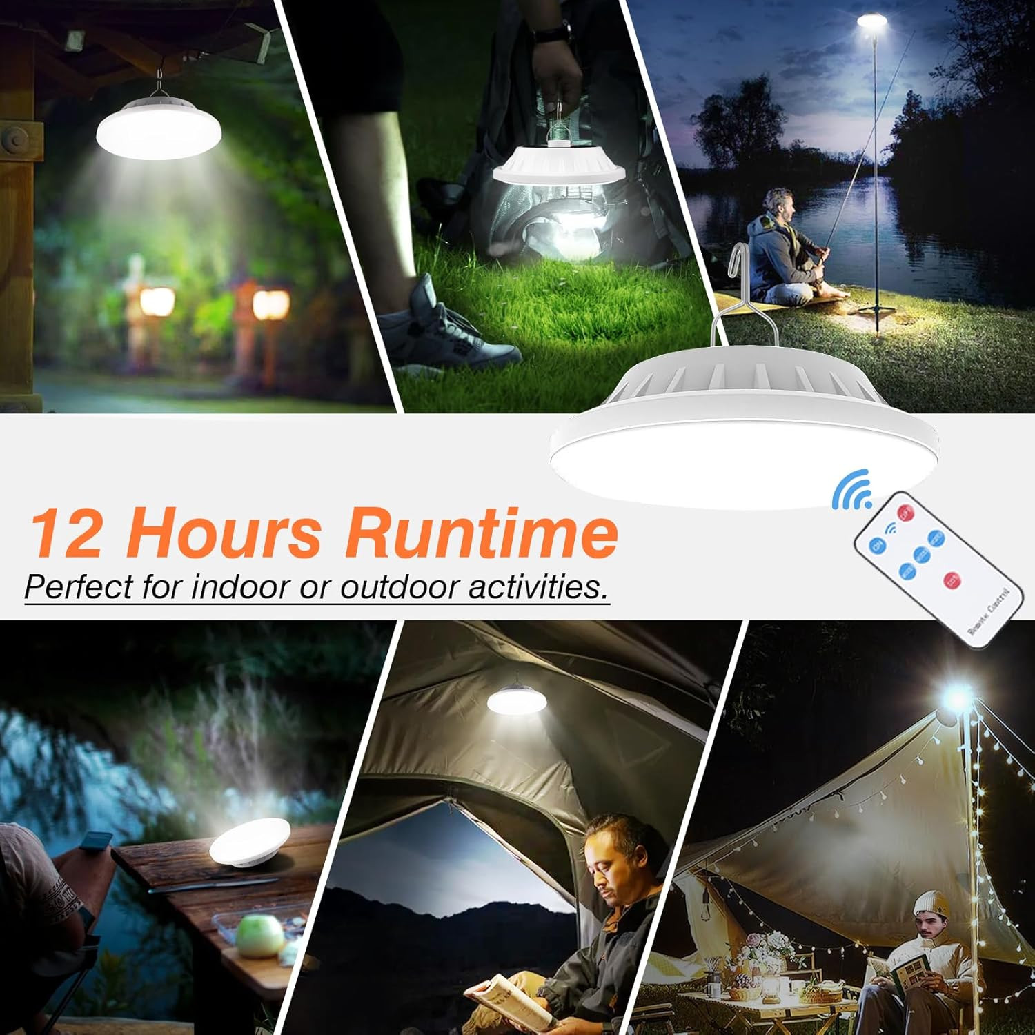 Solar Hanging Light Camping Outdoor Light Lamp Lantern Rechargeable With Remote