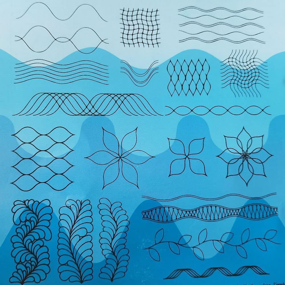 5Pcs Wave Quilting Rulers and Templates Set