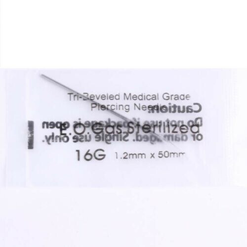 Sterilized Piercing Needles Gauge Hollow Point Tri Beveled 100pcs