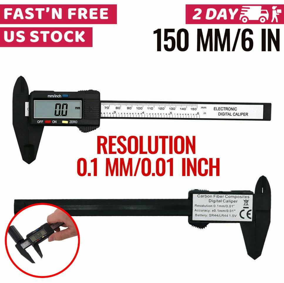 Digital Caliper Vernier Micrometer Electronic Ruler Gauge Meter 150mm 6 Inch
