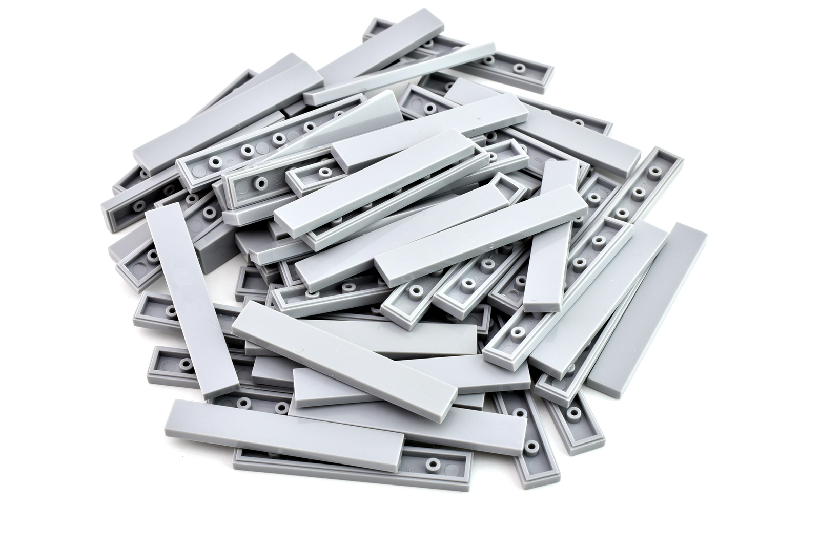 Tile 1x6 Light Bluish Gray Smooth Finishing X50 - Compatible Parts & Pieces Grey