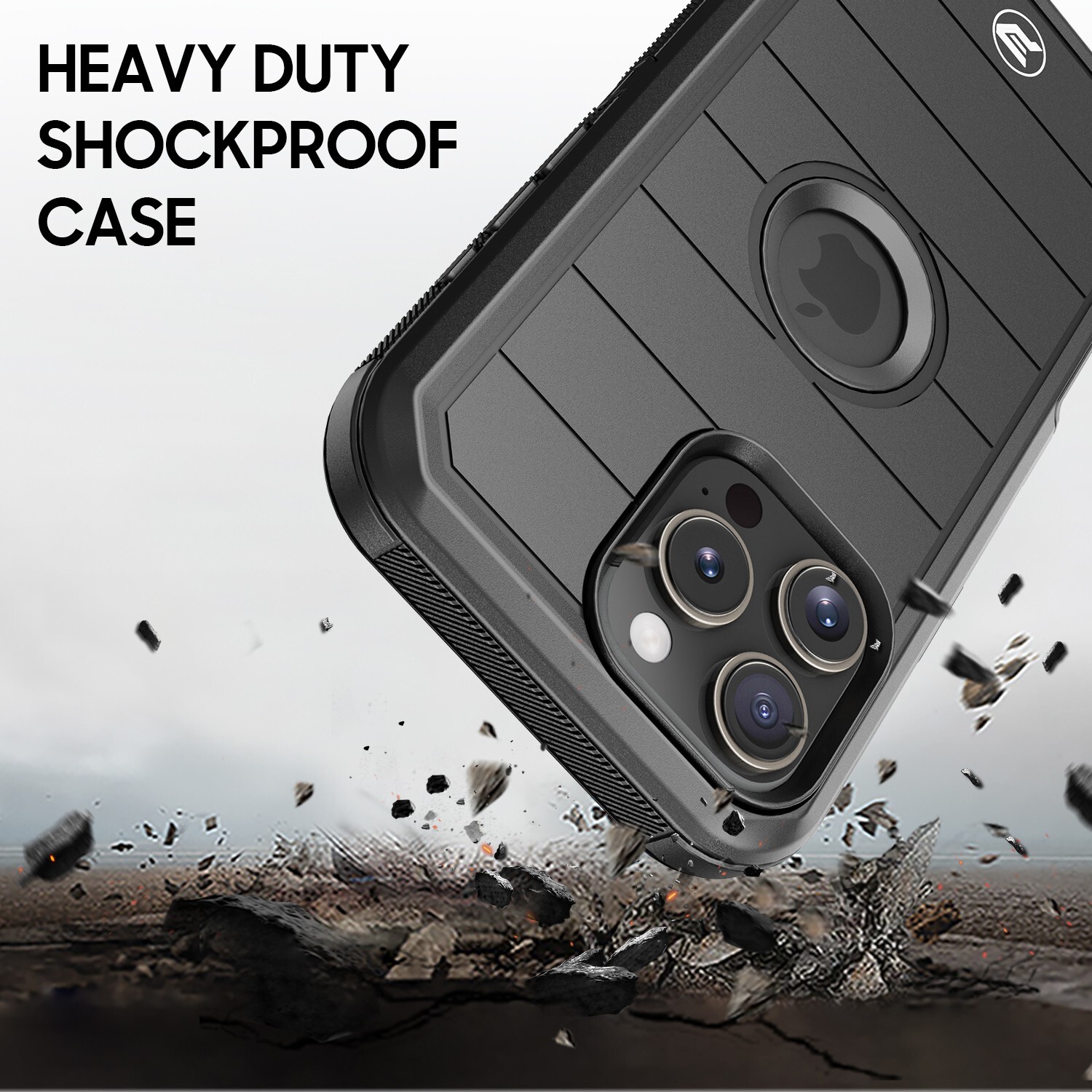 for iPhone 16 PRO MAX (screen 6.9") Rugged Triple Layer TPU and PC Lined Case