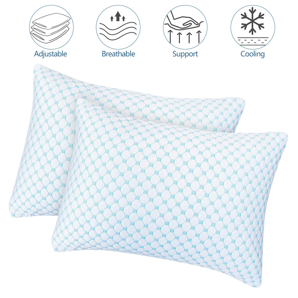 Memory Foam Cooling Pillow King Gel Infused Cooling Pillows (51×66cm) 1/2 Pcs