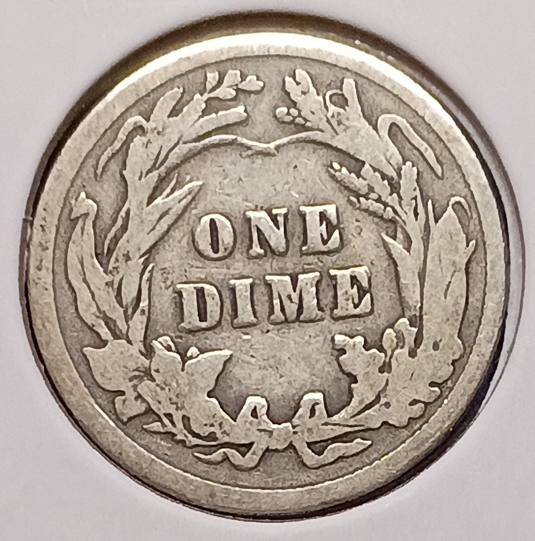 1914 BARBER DIME -- Good (G)