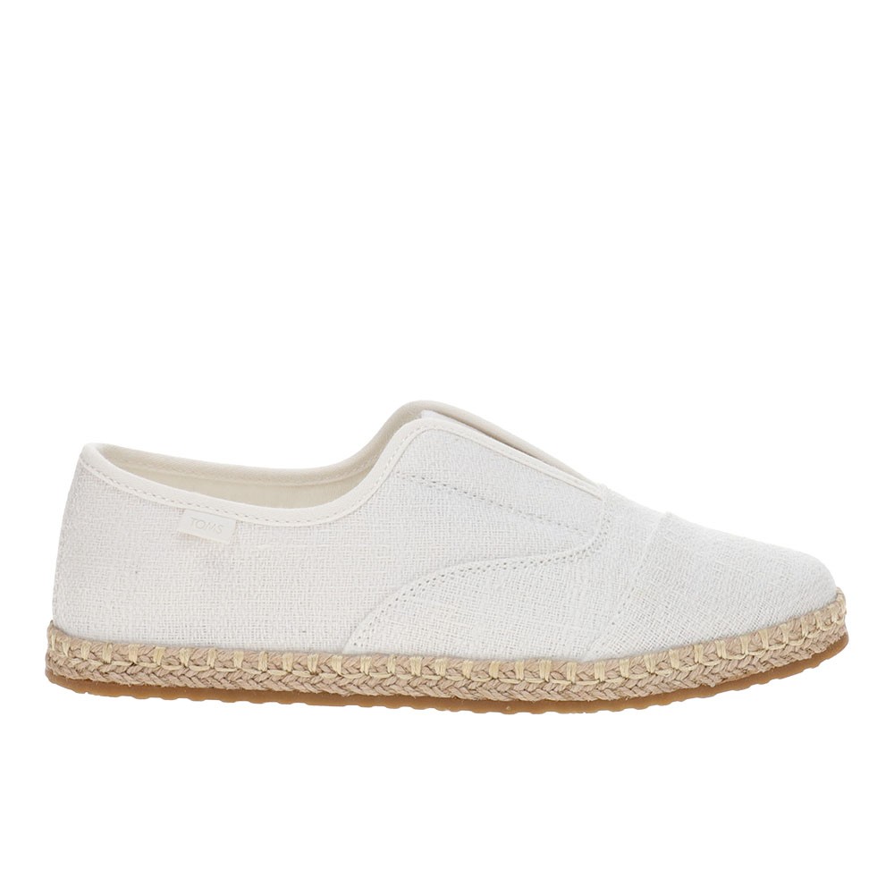 TOMS Palmera Plus Slip On Espadrille  Womens White Flats Casual 10023048T-100