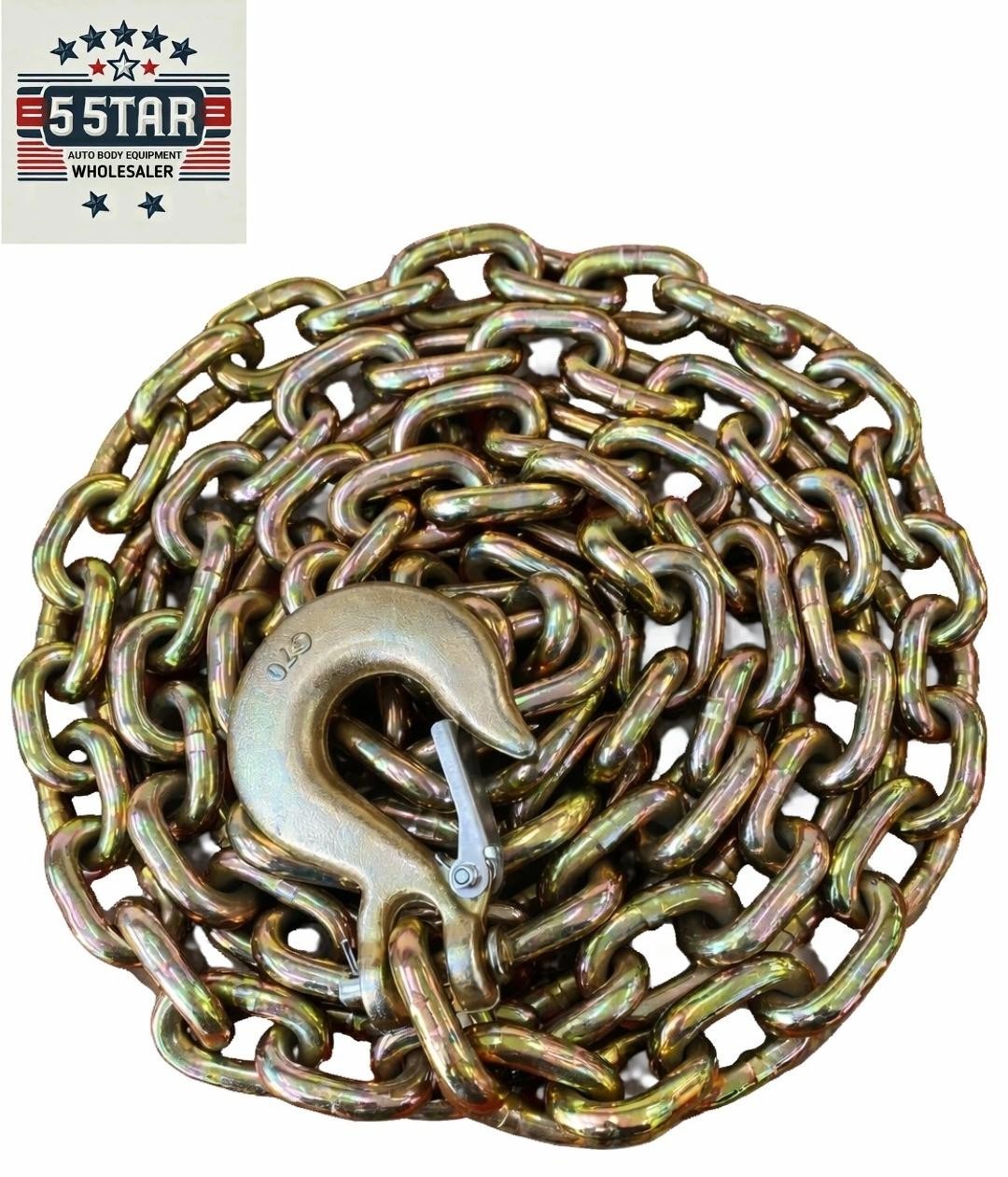 SET#31 AUTO BODY FRAME MACHINE RACK PULL CHAIN 11 FEET LONG SLIP HOOK HEAVY DUTY