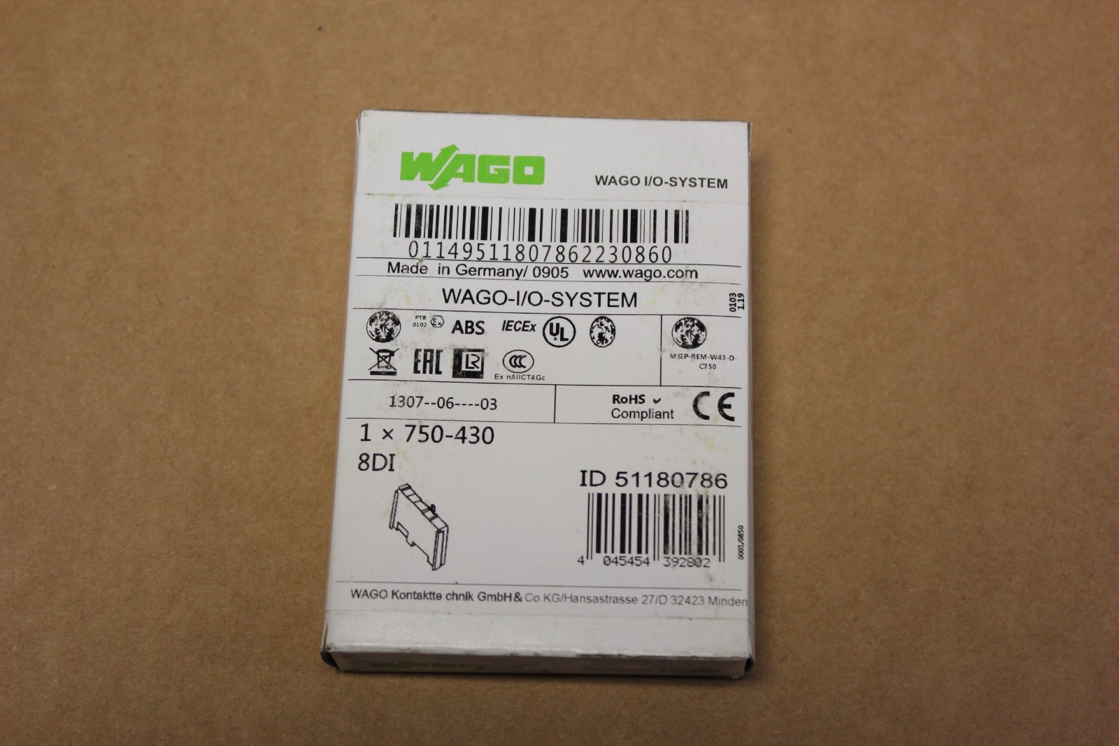 NEW WAGO 8DI MODULE 750-430 FACTORY SEALED