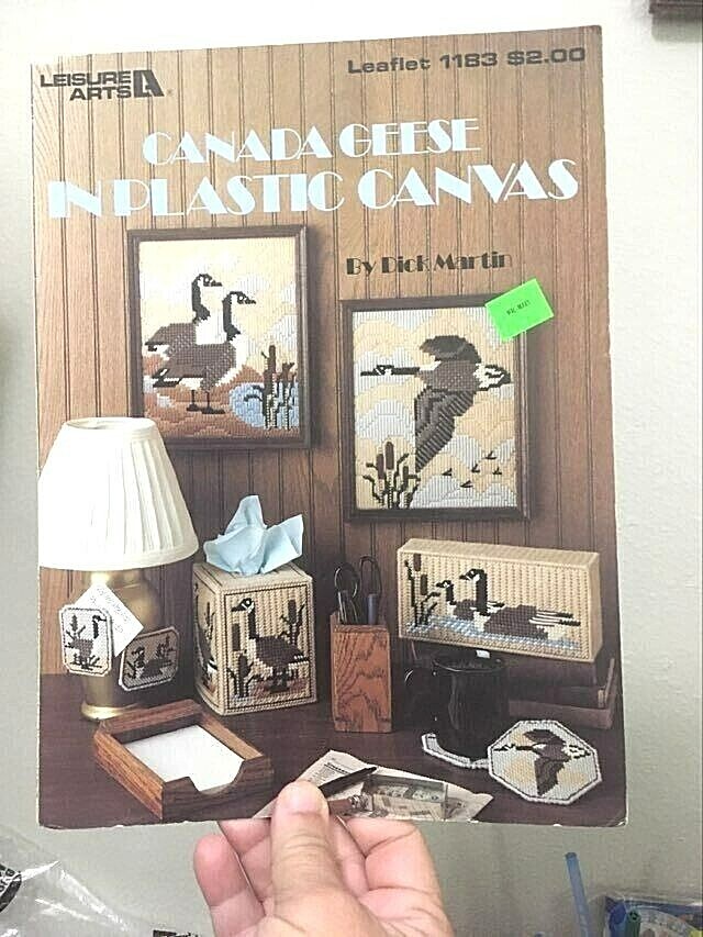 CANADA GEESE plastic canvas pattern #1183 Leisure Arts Coasters, Kleenex box